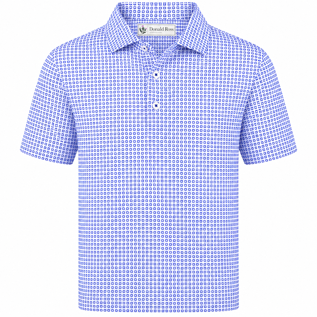 Donald Ross Mens Classic Fit DARTMOUTH Polo - WHITE / NAVY