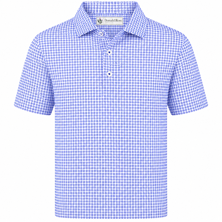 Donald Ross Mens Classic Fit DARTMOUTH Polo - WHITE / NAVY