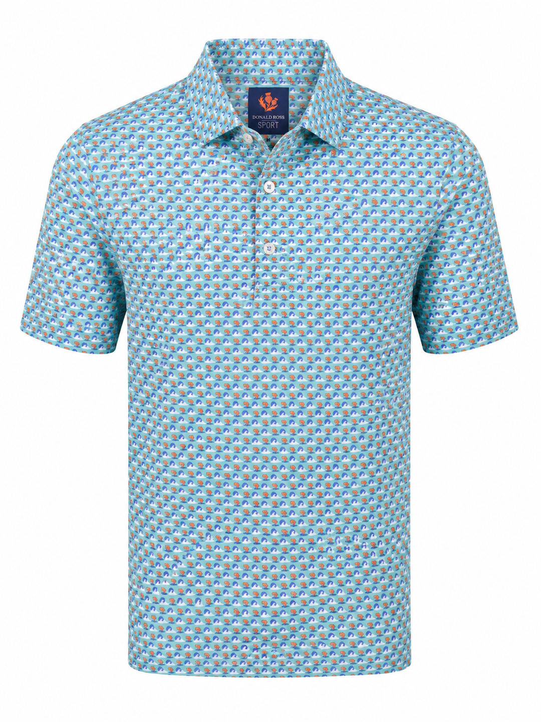 Donald Ross Mens Sport Fit ROLAND Polo - Seaglass Multi