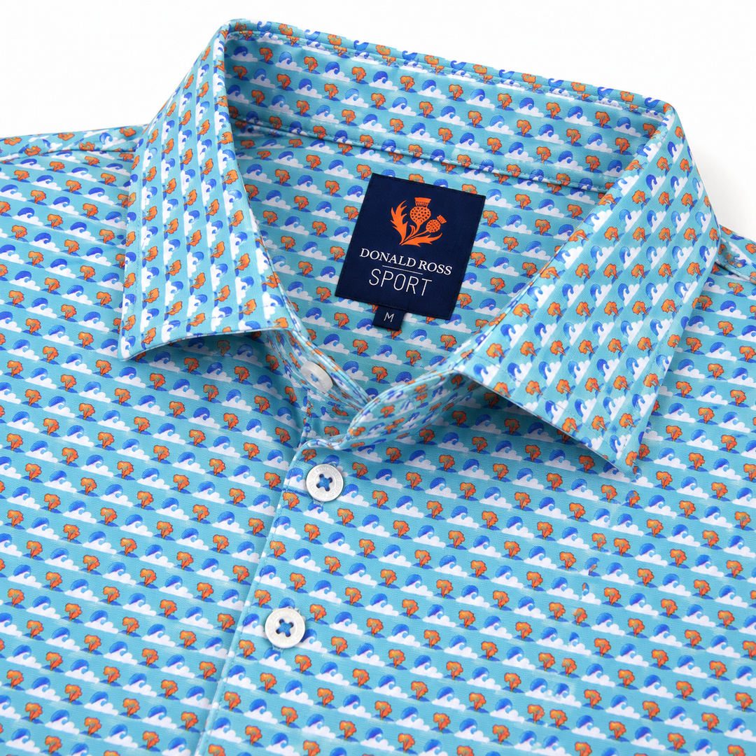 Donald Ross Mens Sport Fit ROLAND Polo - Seaglass Multi