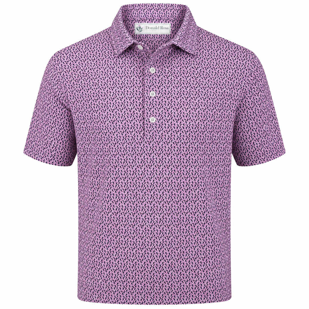 Donald Ross Mens Classic Fit MIAMI Polo - PINK / BLACK