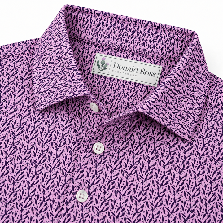 Donald Ross Mens Classic Fit MIAMI Polo - PINK / BLACK