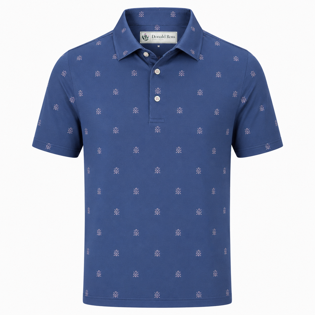 Donald Ross Mens Classic Fit CANTON Polo - DENIM / LOTUS