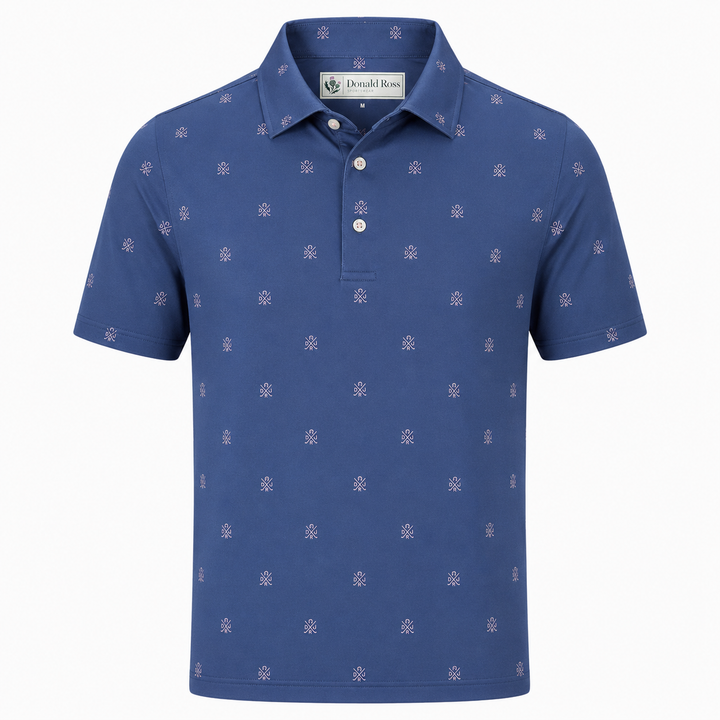 Donald Ross Mens Classic Fit CANTON Polo - DENIM / LOTUS