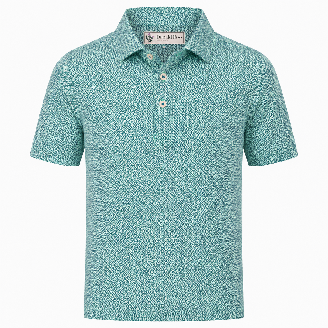 Donald Ross Mens Classic Fit WAYLAND Polo - MINT / DENIM