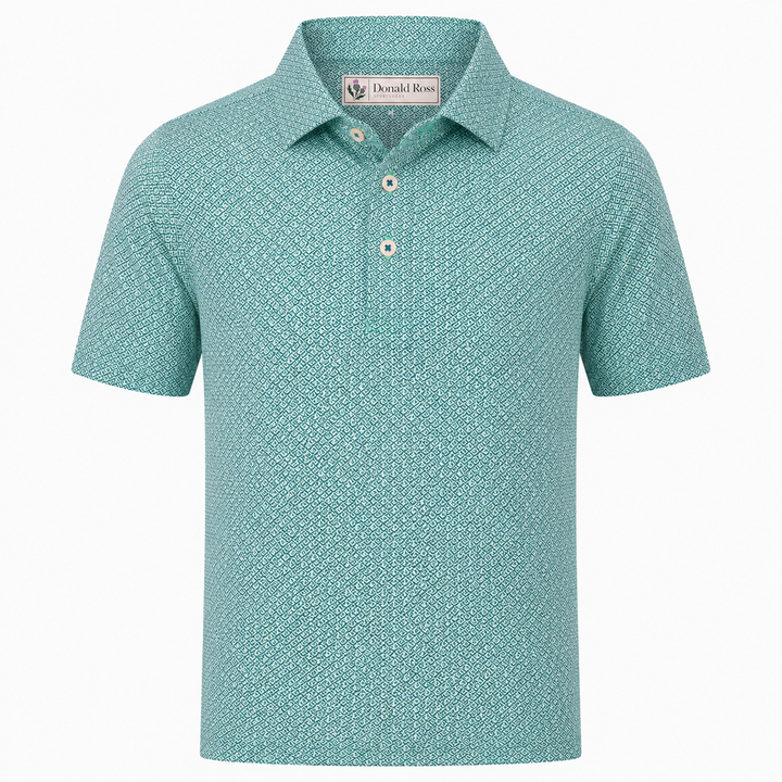 Donald Ross Mens Classic Fit WAYLAND Polo - MINT / DENIM