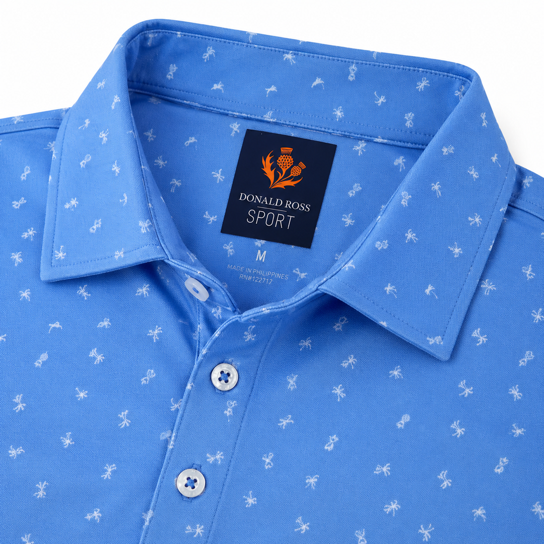 Donald Ross Mens Sport Fit DAVID Polo - HARBOR / WHITE