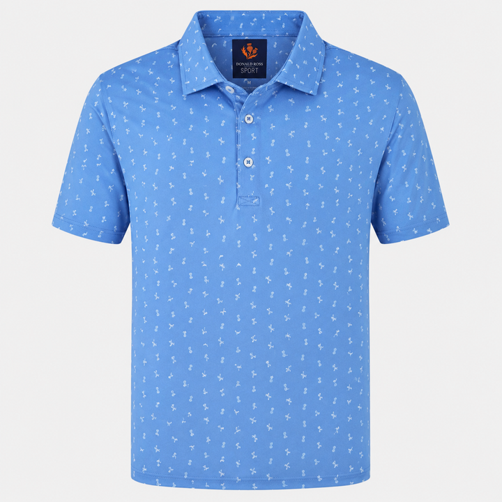 Donald Ross Mens Sport Fit DAVID Polo - HARBOR / WHITE