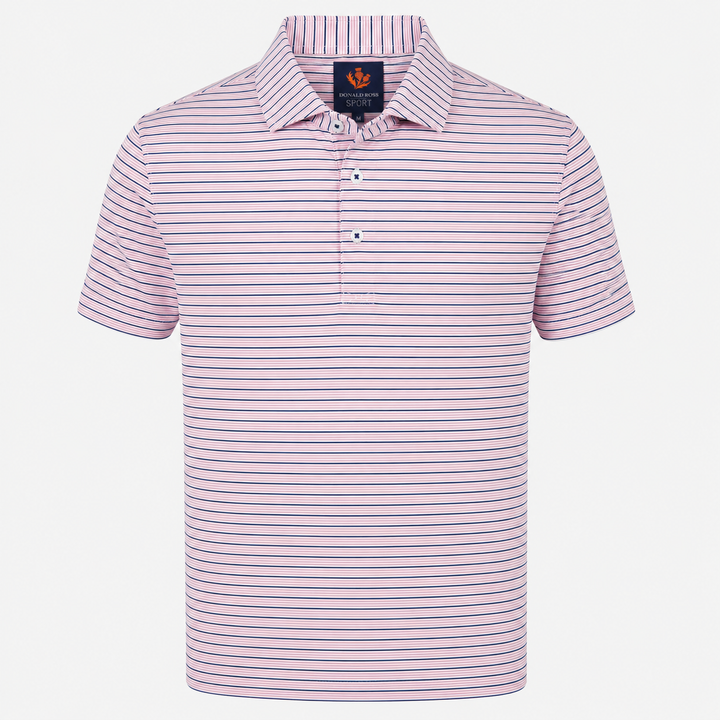 Donald Ross Mens Sport Fit ROSS  Polo -WHITE / RASPBERRY / NAVY