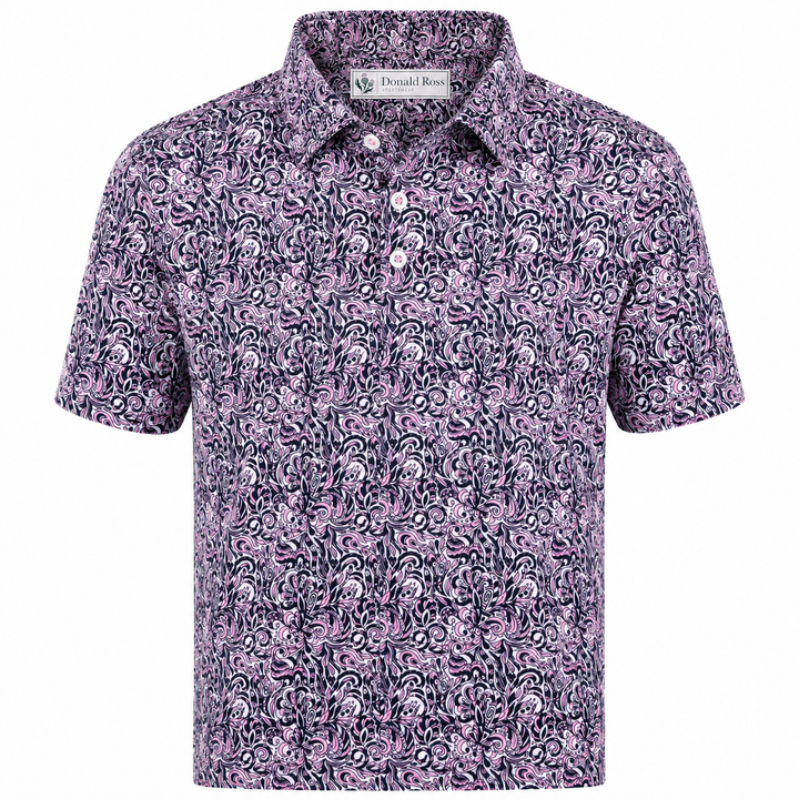 Donald Ross Mens Classic Fit BOCA Polo - WHITE / PINK