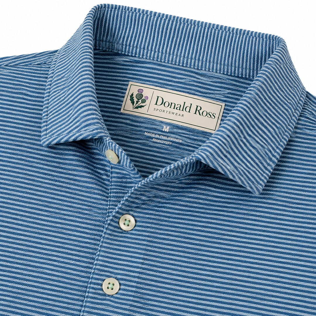 Donald Ross Mens Classic Fit WINDSOR Polo - DENIM / NEPTUNE