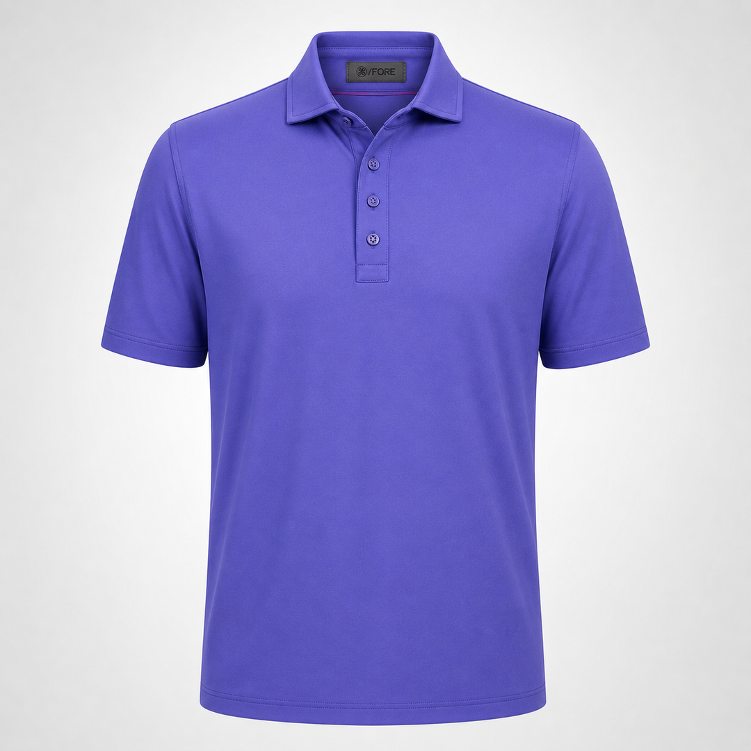 G/FORE MEN'S RIB GUSSET TECH PIQUÉ MODERN SPREAD COLLAR POLO - CANYON