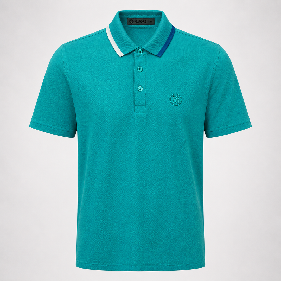 G/FORE MEN'S LTD EDITION LUX MADE IN TURKEY 100% COTTON POLO - EMERALD
