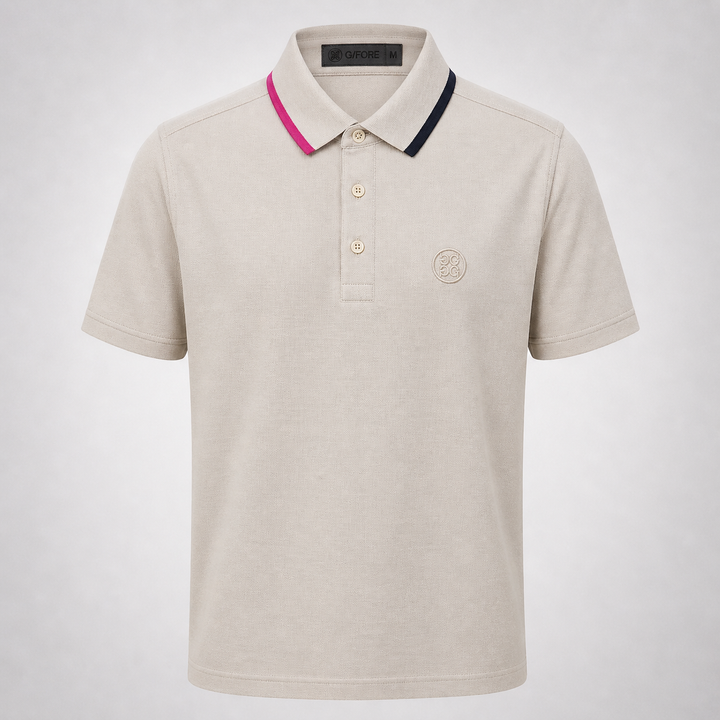 G/FORE MEN'S LTD EDITION LUX MADE IN TURKEY 100% COTTON POLO - STONE