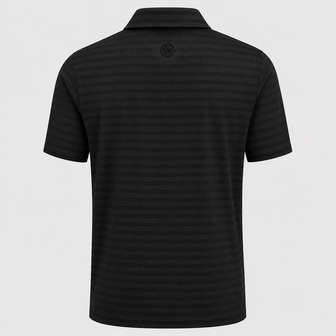 G/FORE MEN'S LTD EDITION PERFORATED STRIPE TECH JERSEY POLO - ONYX