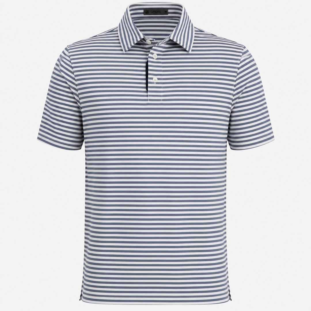 G/FORE MEN'S LTD EDITION FEEDER STRIPE TECH PIQUÉ POLO - TWILIGHT