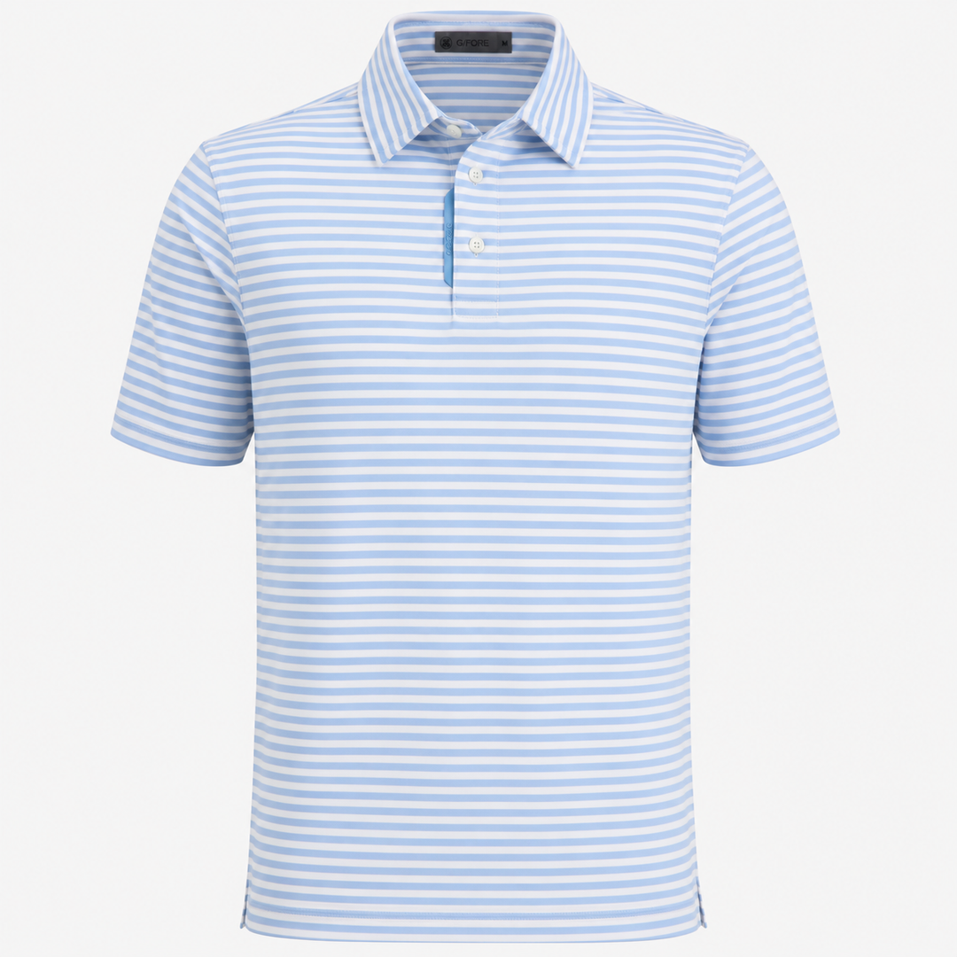 G/FORE MEN'S LTD EDITION FEEDER STRIPE TECH PIQUÉ POLO - BAJA