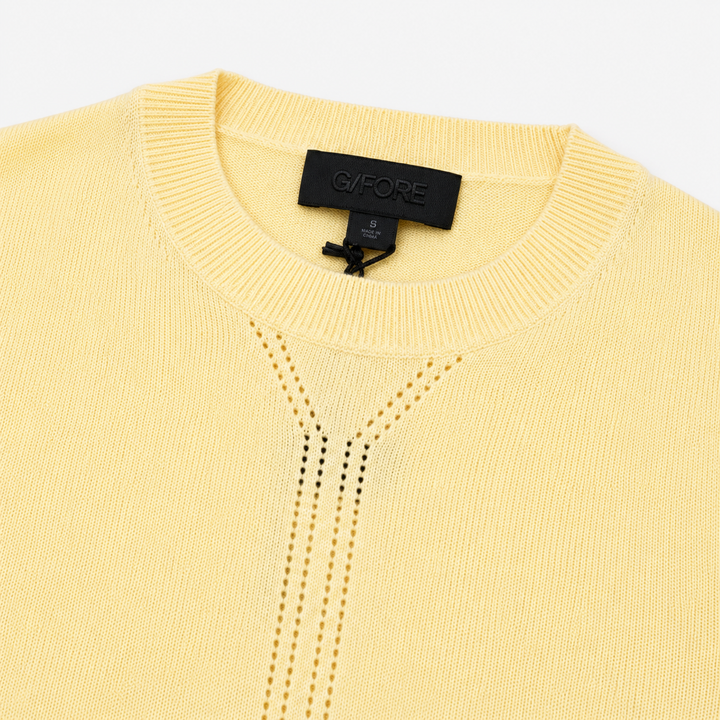 G/FORE WOMEN'S LTD EDITION COOLING COTTON SHORT SLEEVE CREWNECK TOP - CANARY