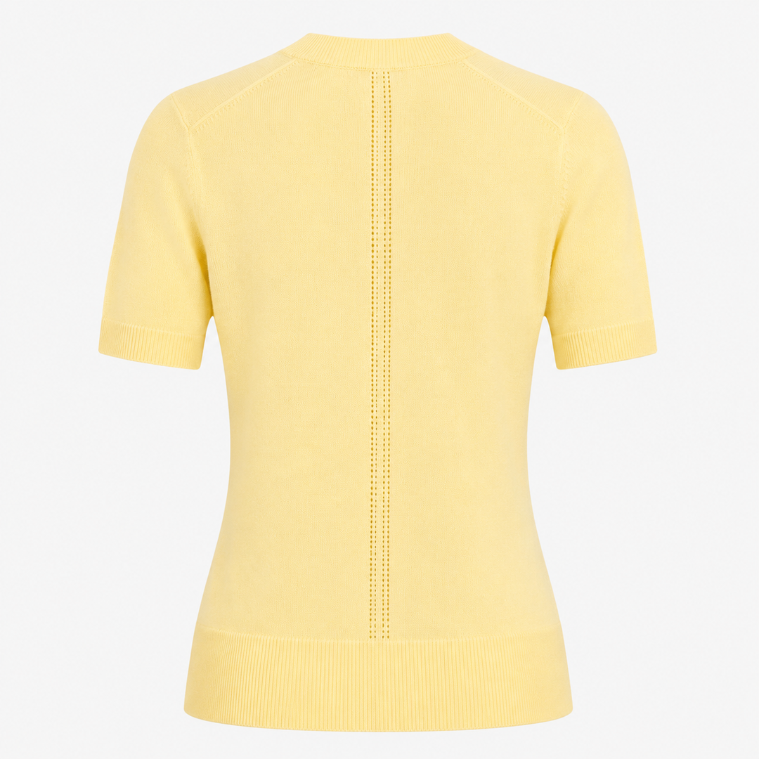 G/FORE WOMEN'S LTD EDITION COOLING COTTON SHORT SLEEVE CREWNECK TOP - CANARY