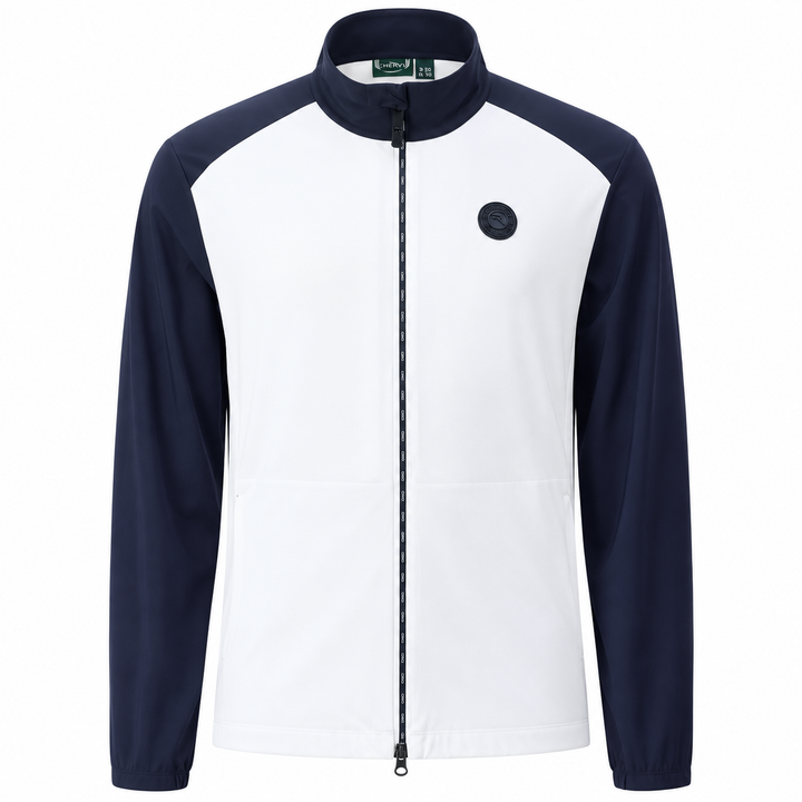 Chervò Men's MASCANZONI Wind-Lock Performance Jacket - WHITE / NAVY