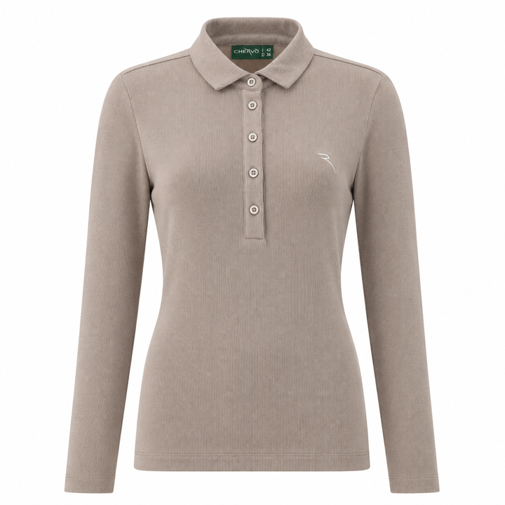 Chervo Women's AVENE Pro-Therm® Long Sleeve Polo - BEIGE