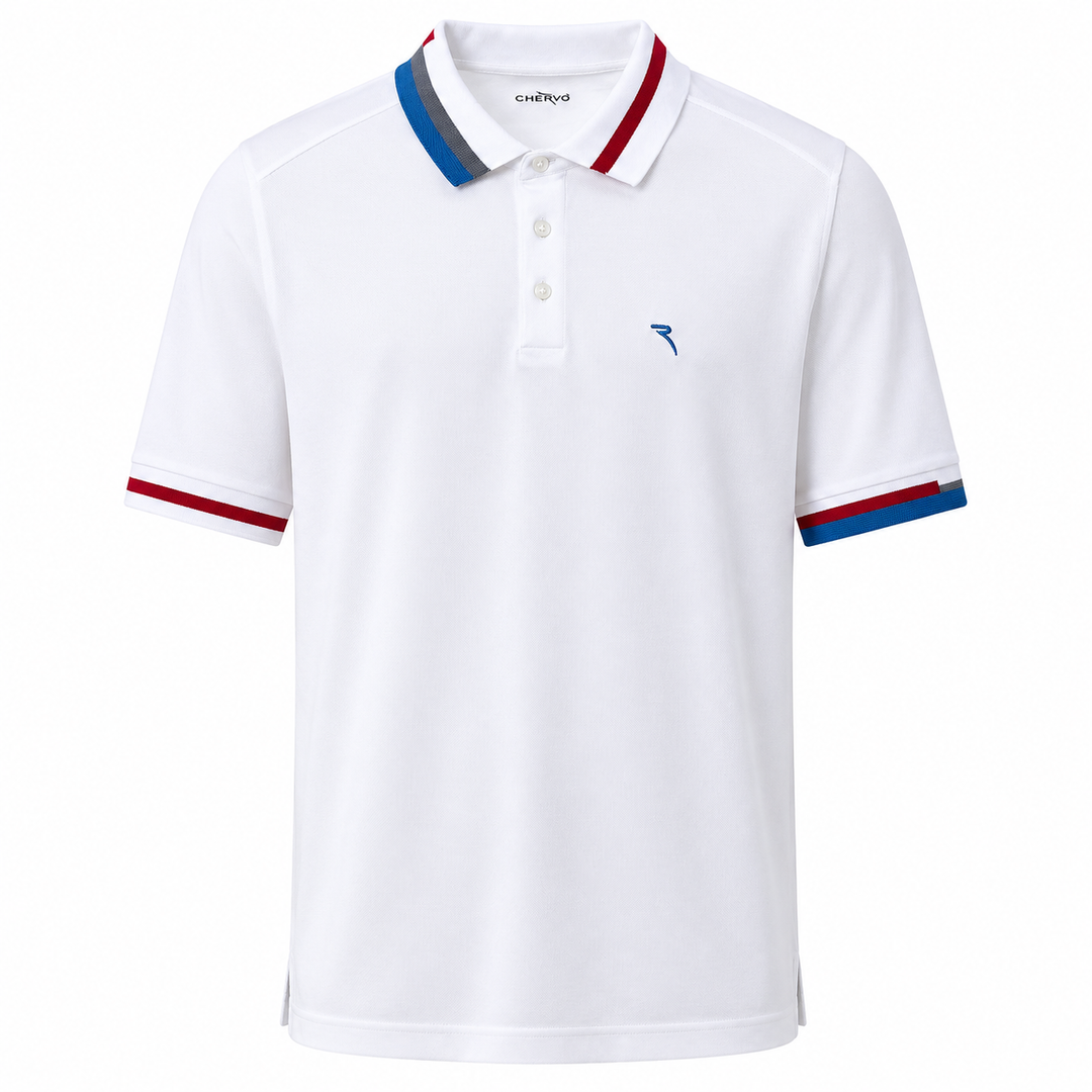Chervo Men's ALARME Pique Polo - WHITE