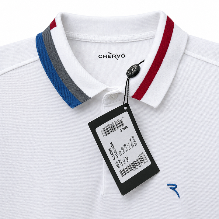 Chervo Men's ALARME Pique Polo - WHITE