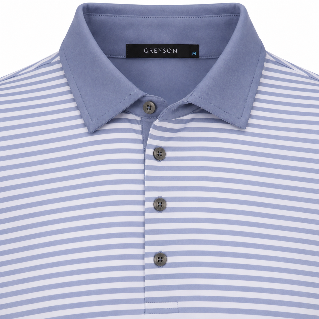 Greyson Men's CHOCTAW Stripe Polo - ARCTIC SPARROW
