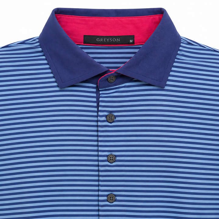 Greyson Men's CHOCTAW Stripe Polo - TWILIGHT SKY