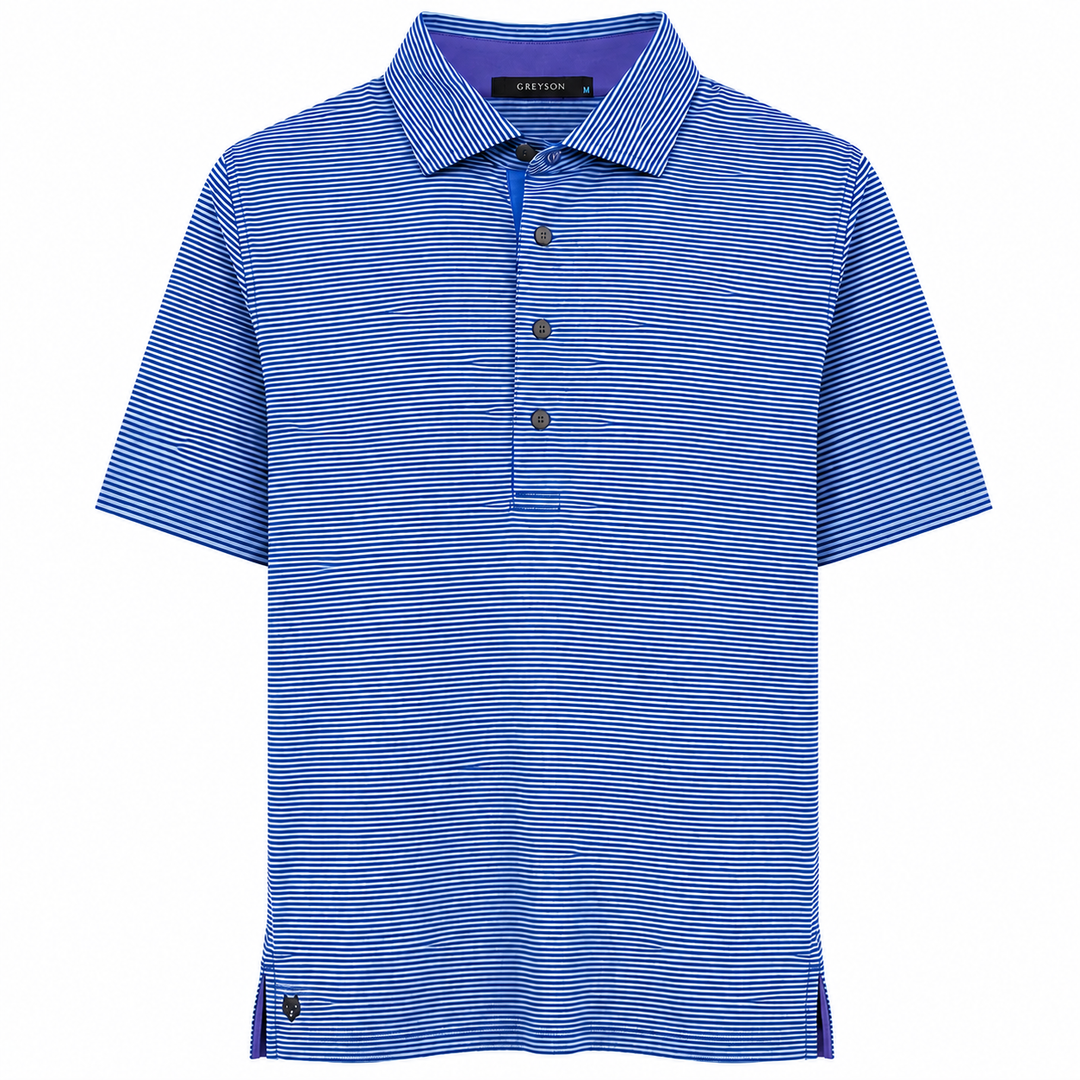 Greyson Men's SARNAC Stripe Polo - EMERALD AMETHYS