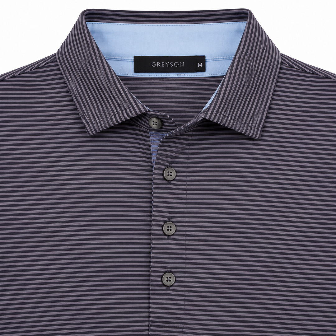 Greyson Men's SARANAC Stripe Polo - EEL STORM