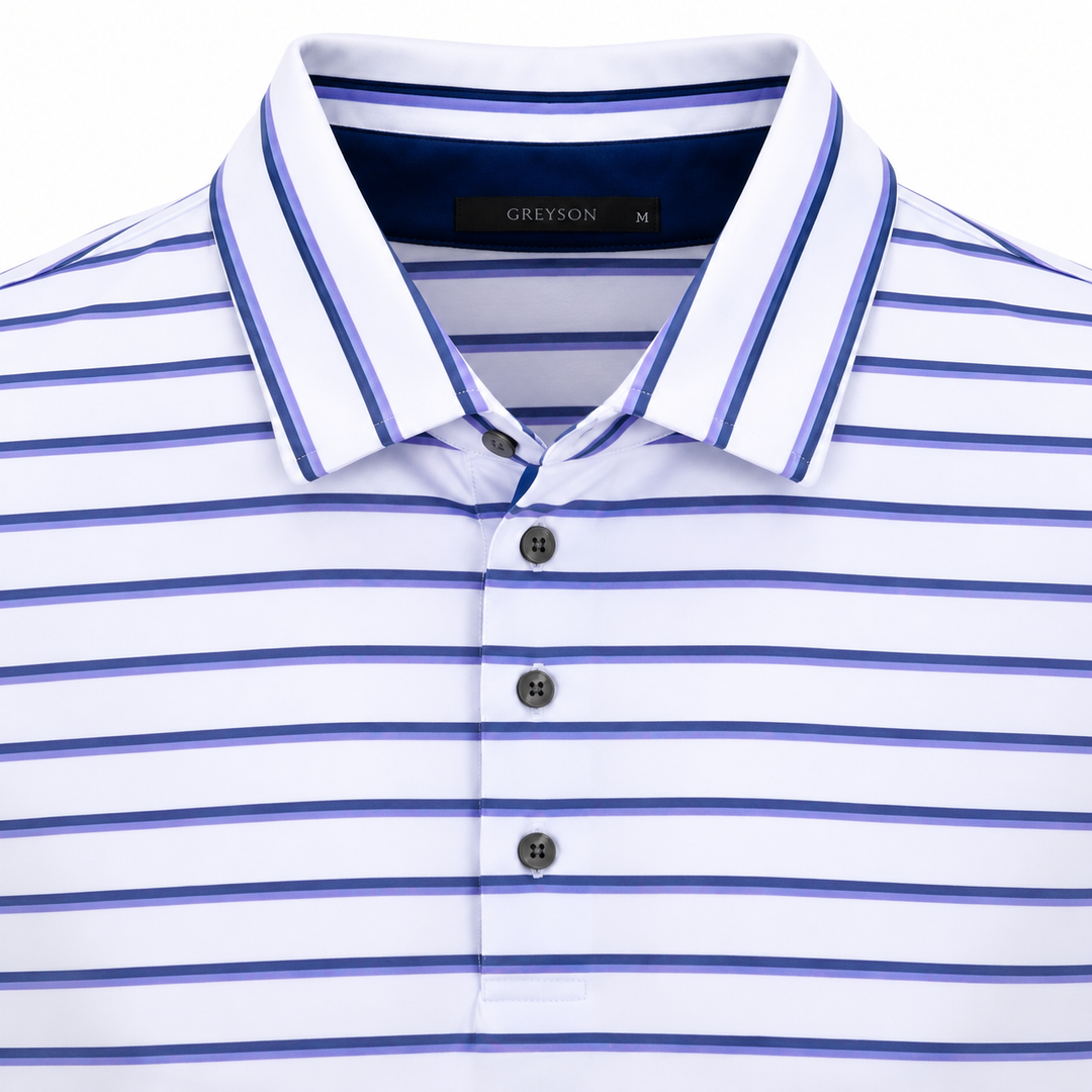 Greyson Men's MISSOURIA Stripe Polo - ARCTIC SHARK BLUEBELL
