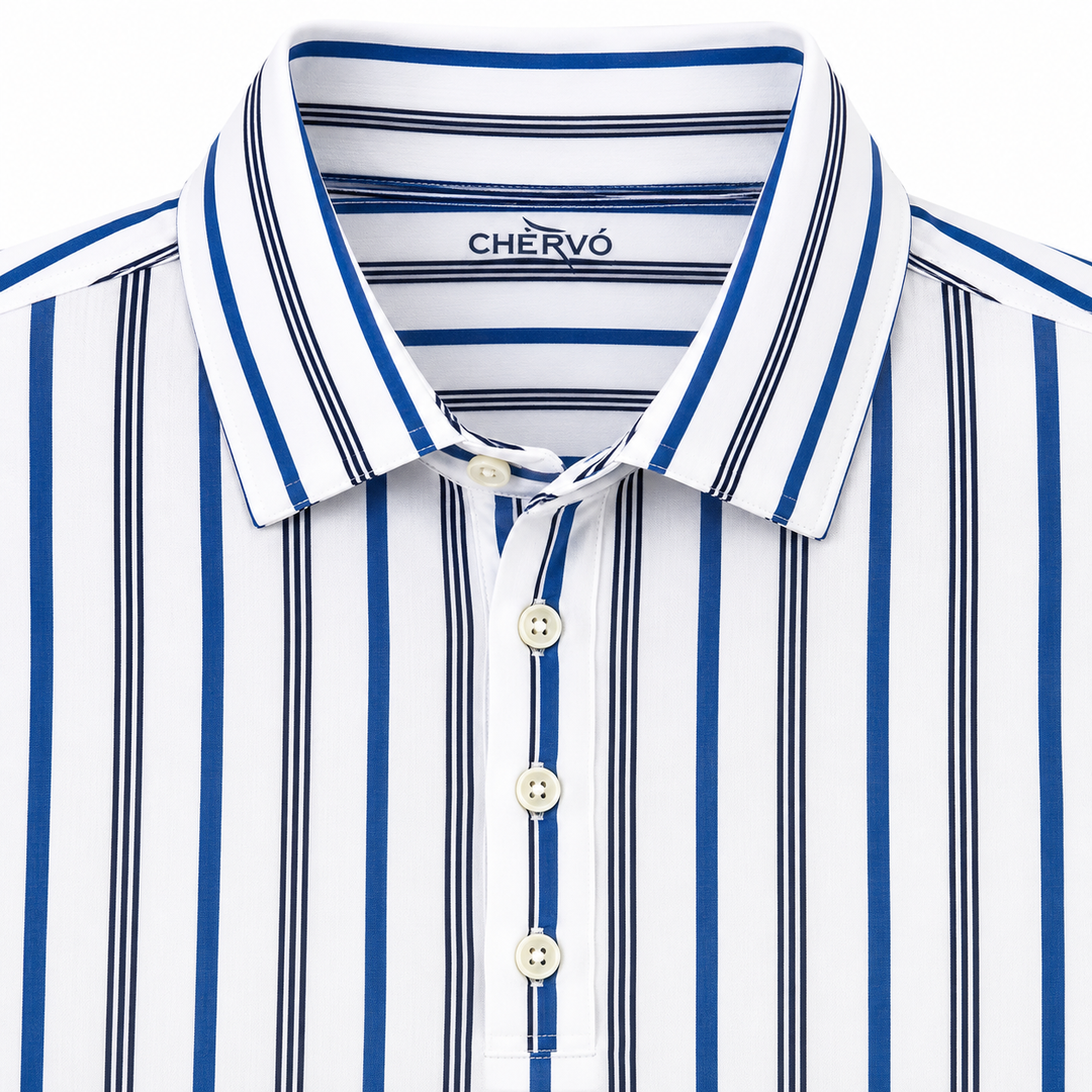 Chervo Men's ARCHITETTO Polo - WHITE BLUE