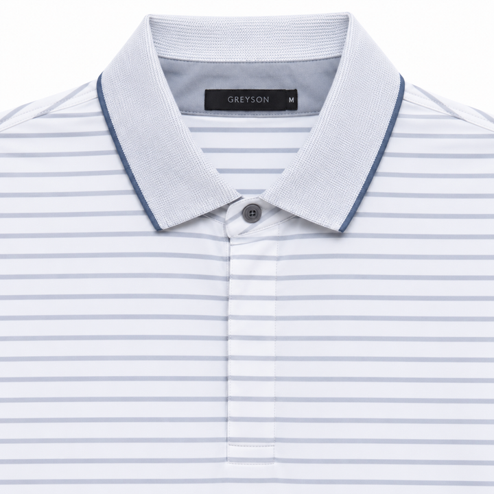Greyson Men's CROW Stripe Polo - ARCTIC MIST