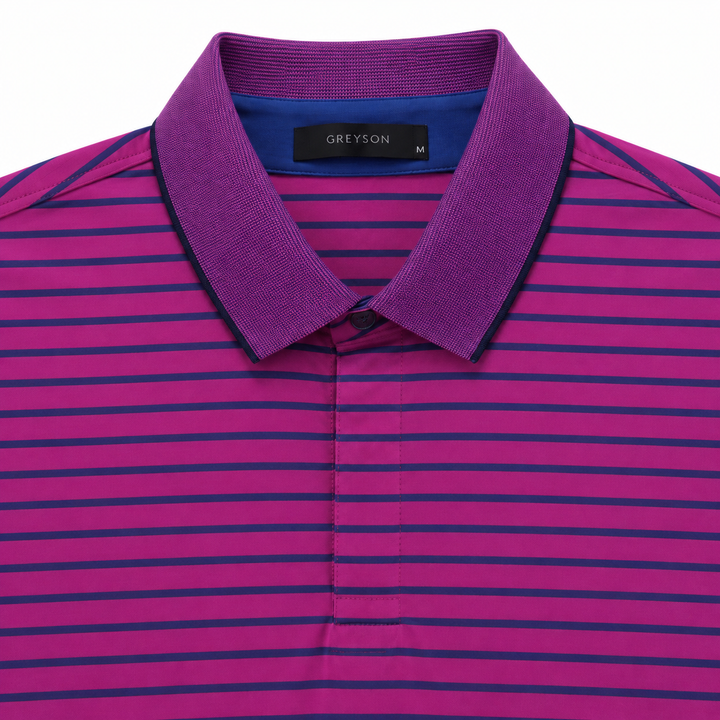 Greyson Men's CROW Stripe Polo - RUBY MARTIN