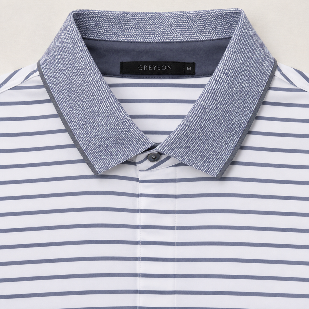 Greyson Men's CROW Stripe Polo - ARCTIC SPARROW