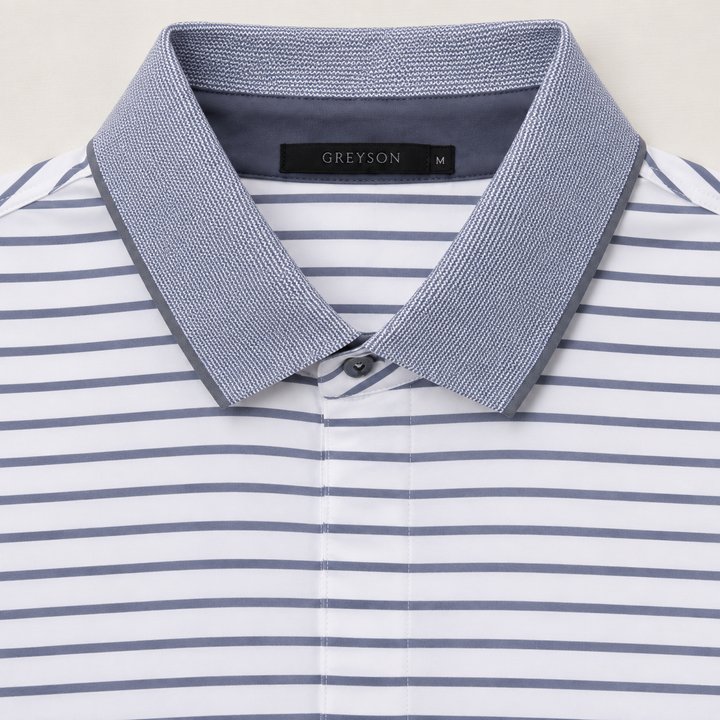 Greyson Men's CROW Stripe Polo - ARCTIC SPARROW