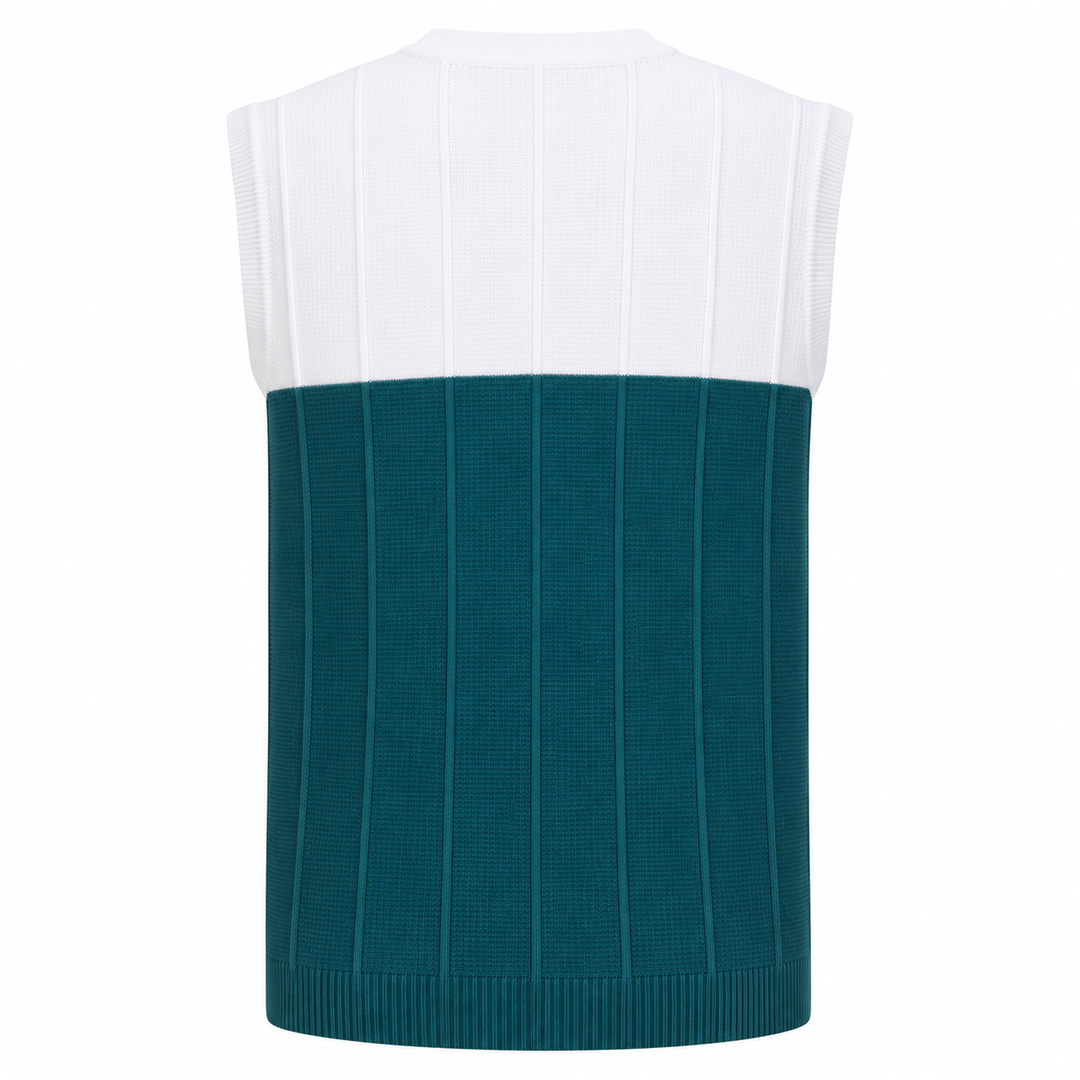 Chervo Men's NEWZEALAND Cotton Vest  - WHITE / GREEN