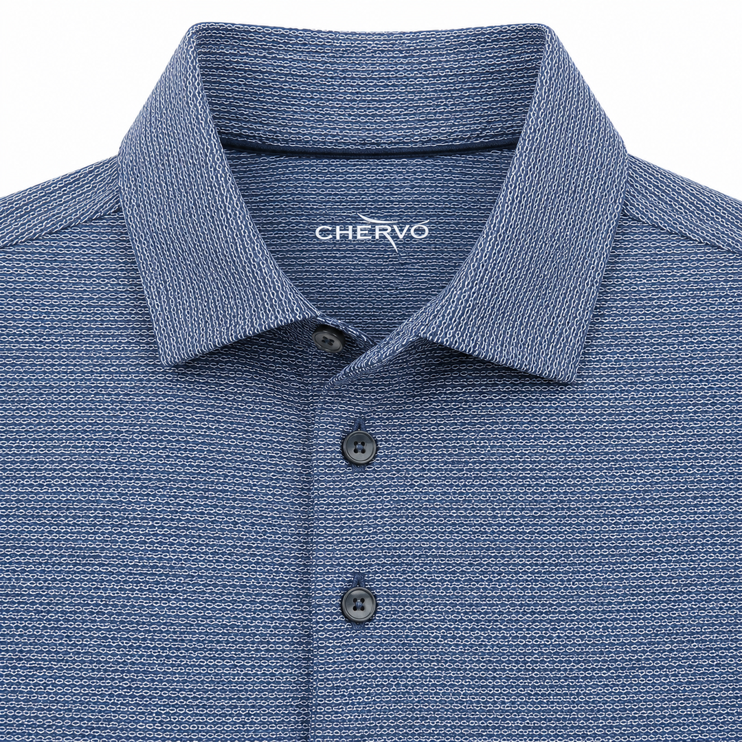 Chervo Men's ALVEIO Geometric Print  Polo - NAVY /BLUE