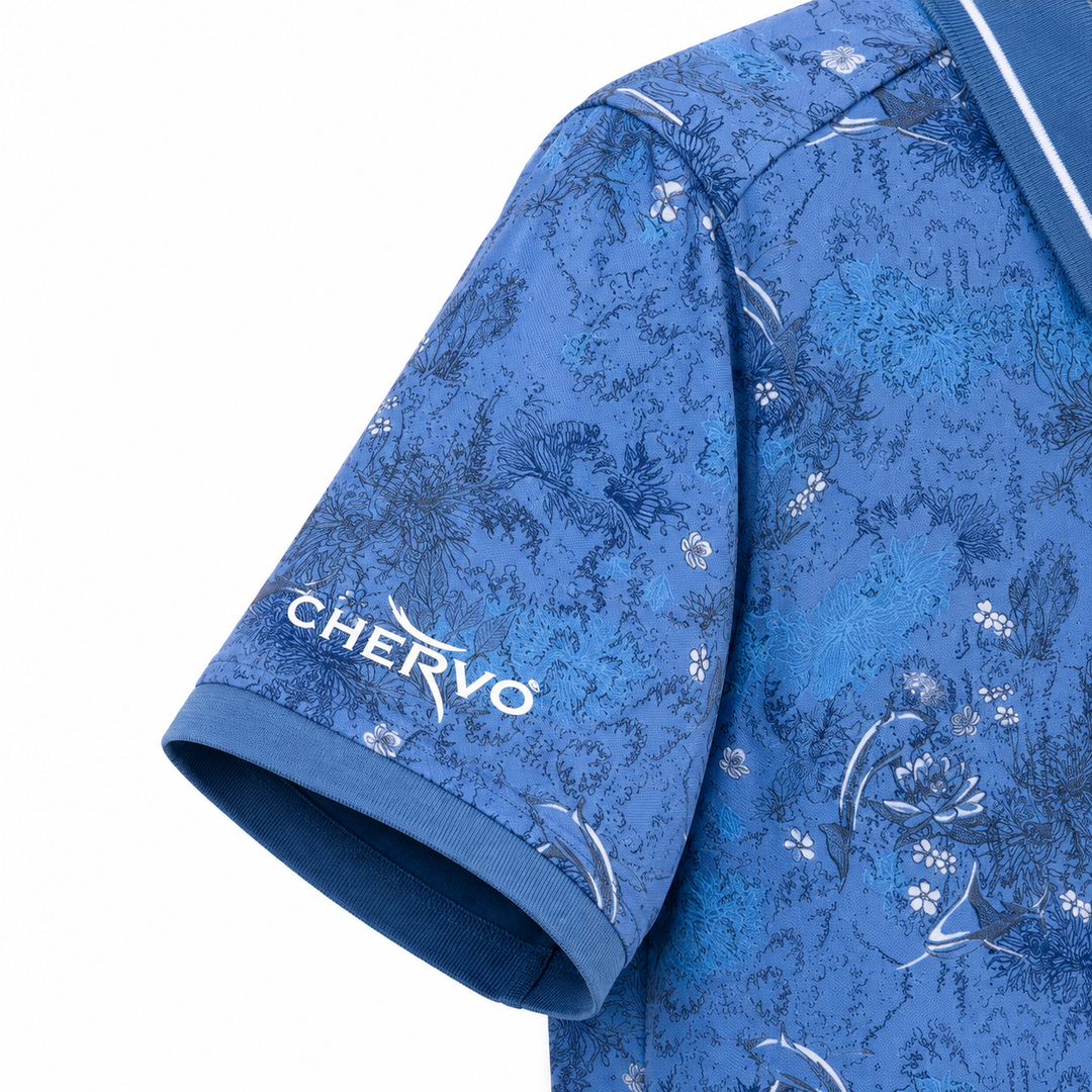 Chervo Men's ABBONO TOUR  Print Polo - BLUE