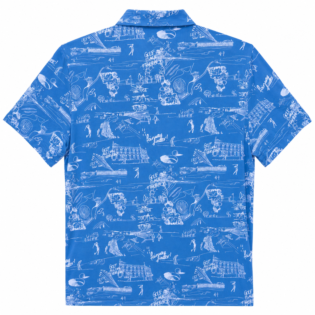 Chervo Men's ALBERGO Print Polo - SKY BLUE