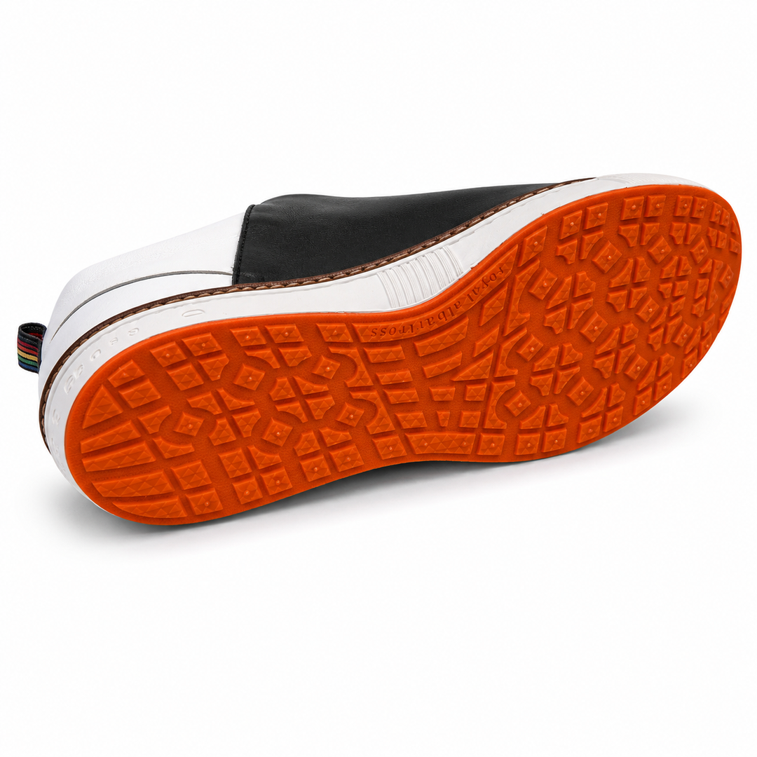ROYAL ALBATROSS Men's The Solstice Spikeless Golf Shoe - BLACK / WHITE