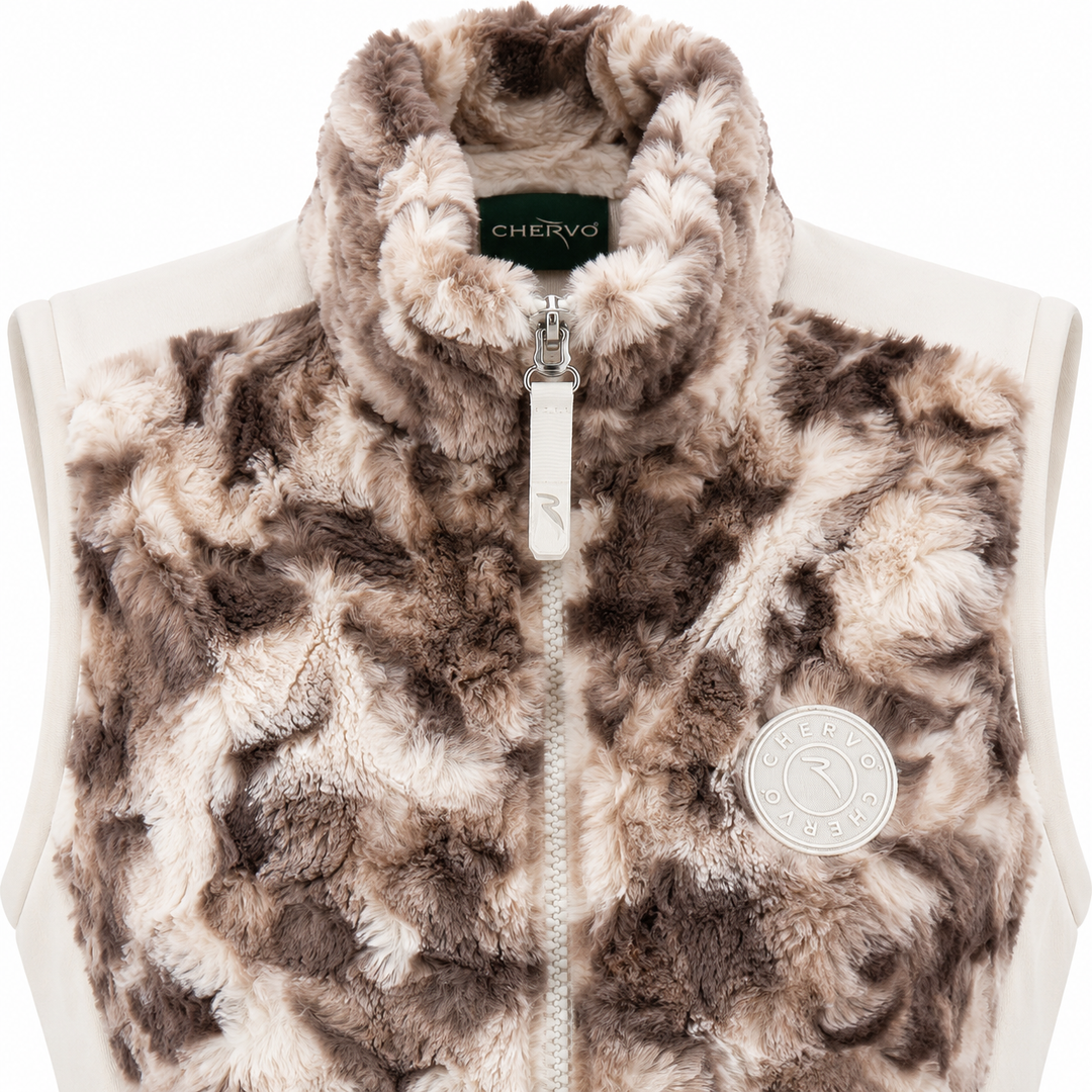 Chervò Women's  PRONOME PRO-THERM® Faux Fur Golf VEST - STONE