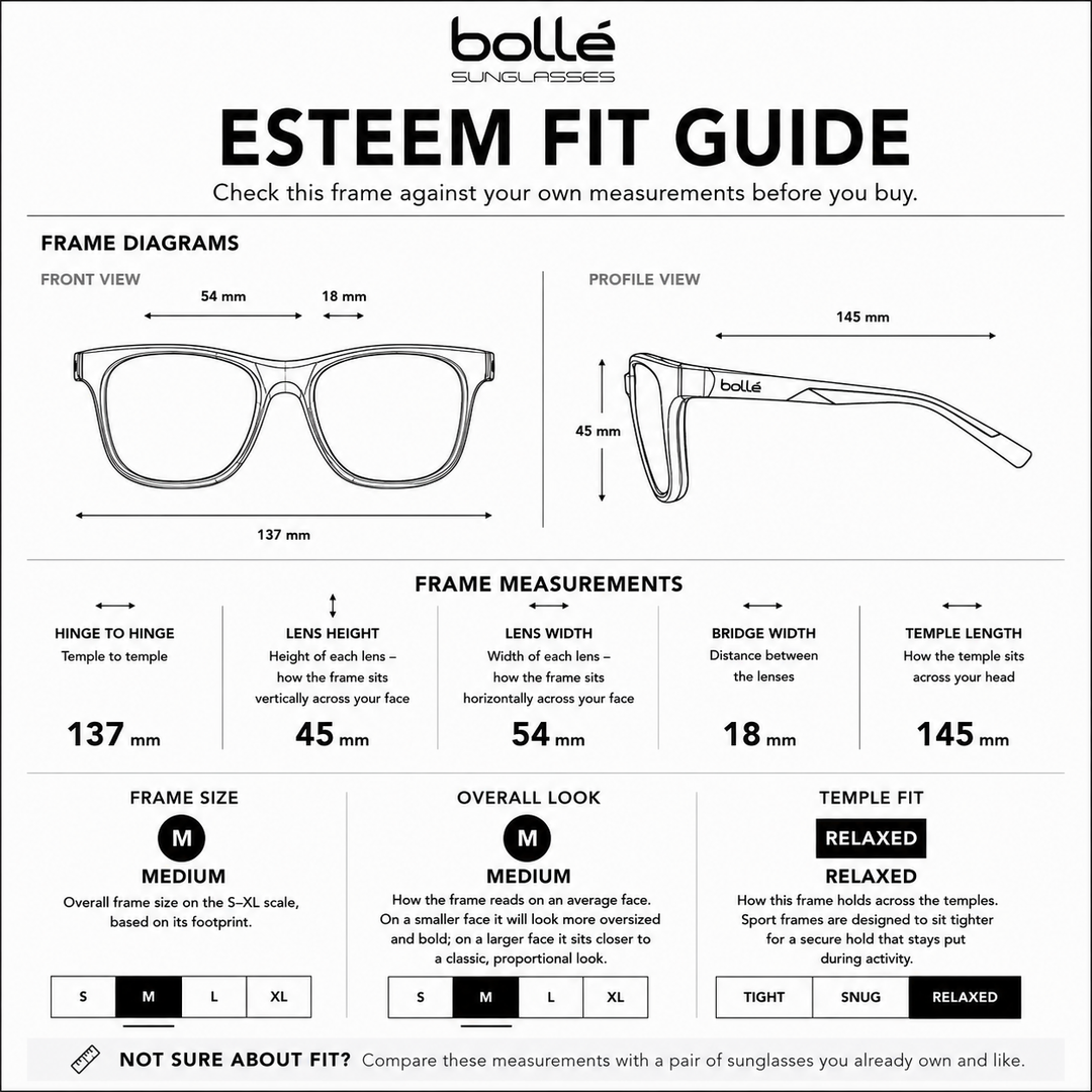 Bolle ESTEEM Axis Polarized Sunglasses - BLACK MATTE