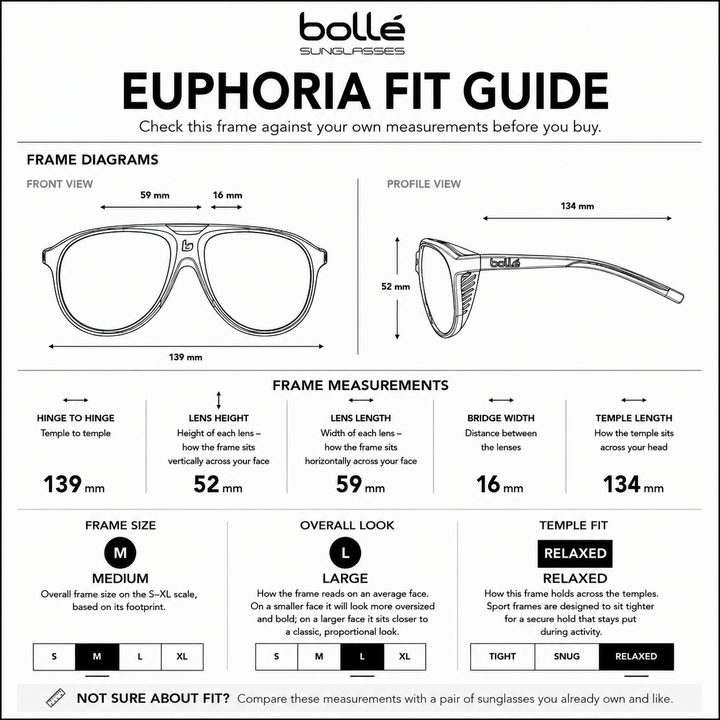 Bolle EUPHORIA  Sunglasses - BLACK MATTE