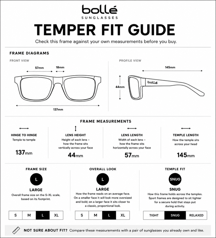 Bolle TEMPER Polarized Sunglasses - MATTE BLUE