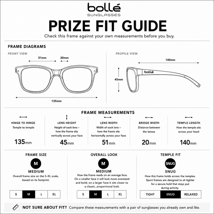 Bolle PRIZE Polarized Sunglasses - BLACK CRYSTAL MATTE