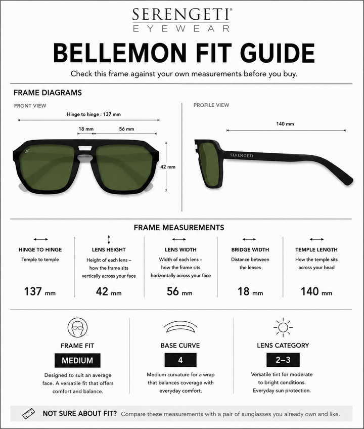 Serengeti BELLMON Polarized Driver Sunglasses - MATTE BLACK / GOLD
