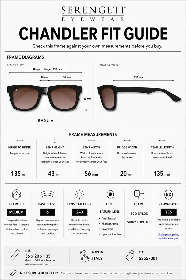 Serengeti CHANDLER Polarized Sunglasses - Shiny Tortoise