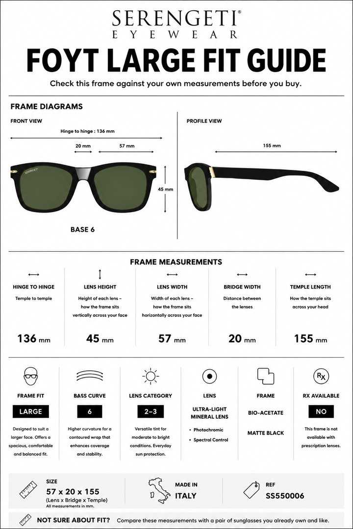 Serengeti FOYT Polarized Sunglasses - Matte Black